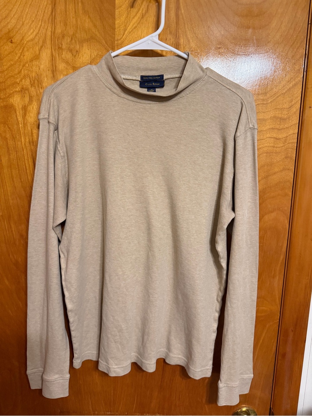 Club Room Men's Beige/Tan Turtleneck Long Sleeve Sweater